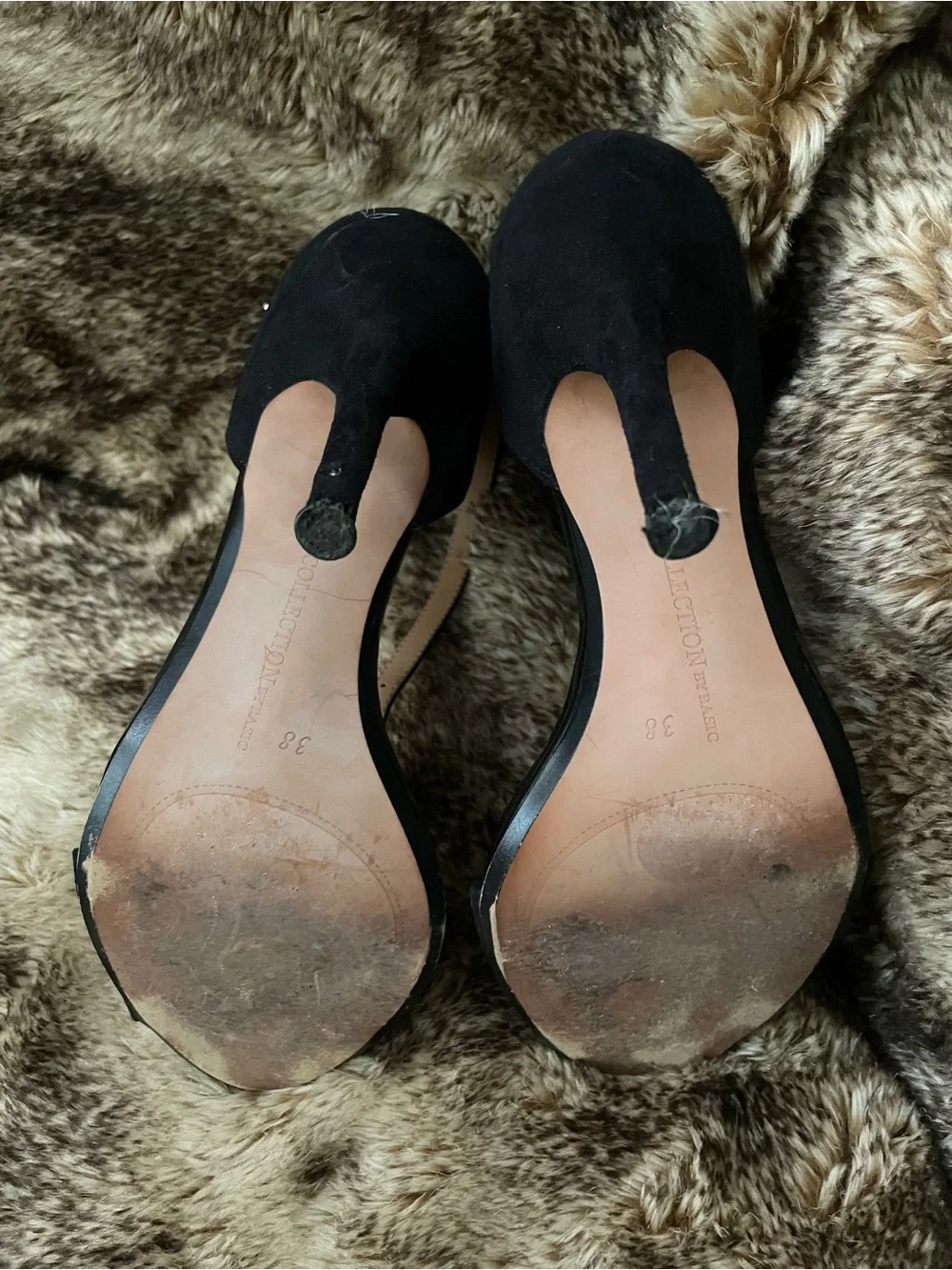 Zara Black Peep-Toe Ankle Wrap Sandals - Picture 5 of 6